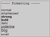 Formatting